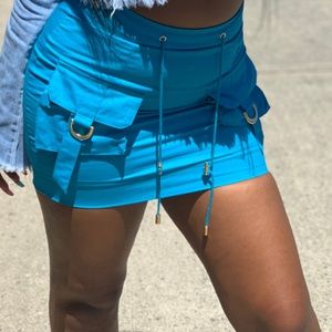 Blue Cargo Skirt
